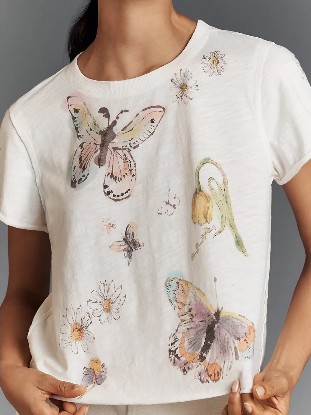 Nwot Swan gossip and anthropologie crew neck tee